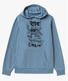 GEMO Sweat à capuche avec motif homme Bleu