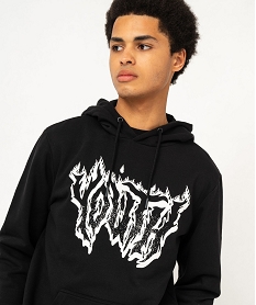 sweat a capuche avec motif homme noirF108501_2