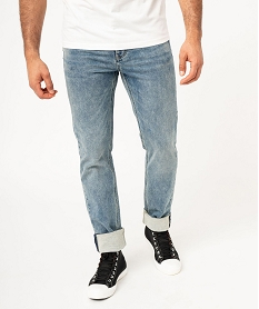 GEMO Jean neige coupe slim extensible homme Bleu