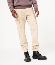 pantalon cargo coupe straight coloris unique homme beigeF110401_1