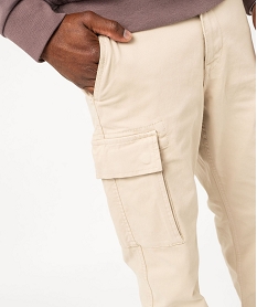 pantalon cargo coupe straight coloris unique homme beigeF110401_2