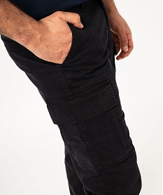 pantalon cargo coupe straight coloris unique homme noirF110701_2