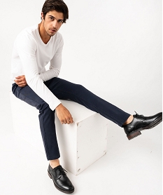 GEMO Pantalon chino coupe Slim homme Bleu