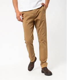 GEMO Pantalon chino coupe Slim homme Brun