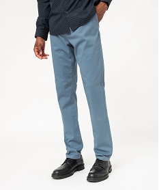 GEMO Pantalon chino coupe Slim en coton homme Bleu