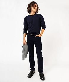 GEMO Pantalon en coton coupe Slim homme Bleu