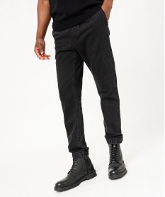 GEMO Pantalon jogger slim en jean homme Noir