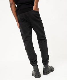 pantalon jogger slim en jean homme noir pantalonsF112301_3