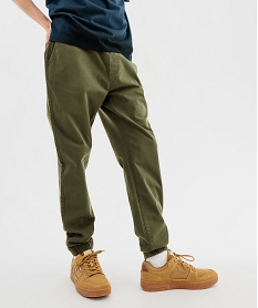 pantalon jogger en toile de coton homme vert pantalonsF112501_2