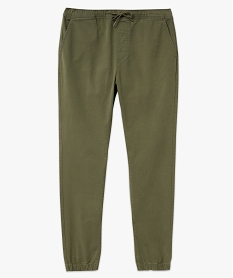 pantalon jogger en toile de coton homme vert pantalonsF112501_4