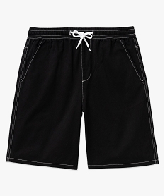 bermuda en toile de coton a taille elastiquee homme noir shorts et bermudasF113101_4