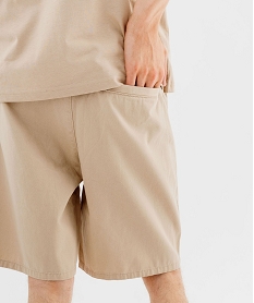 bermuda en toile de coton a taille elastiquee homme beige shorts et bermudasF113201_2