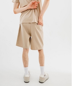 bermuda en toile de coton a taille elastiquee homme beige shorts et bermudasF113201_3