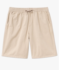 bermuda en toile de coton a taille elastiquee homme beige shorts et bermudasF113201_4