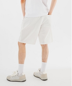 bermuda en toile de coton a taille elastiquee homme blanc shorts et bermudasF113301_3