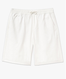 bermuda en toile de coton a taille elastiquee homme blanc shorts et bermudasF113301_4