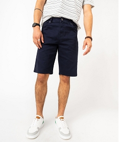 GEMO Bermuda en coton coupe Regular homme Bleu