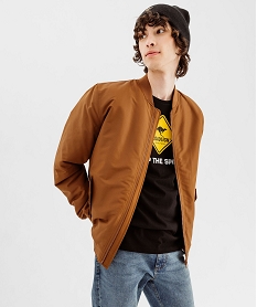 GEMO Blouson zippé style bomber homme Brun