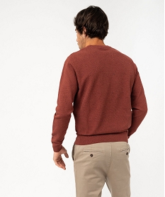 pull en maille fine mouchetee homme rouge pullsF118801_3