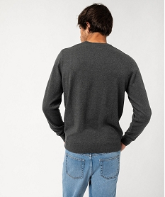 pull en maille fine mouchetee homme gris pullsF119001_3