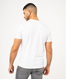 tee-shirt manches courtes en coton imprime homme blanc tee-shirtsF119501_3