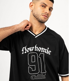 tee-shirt de sport avec inscription homme noir tee-shirtsF119901_2