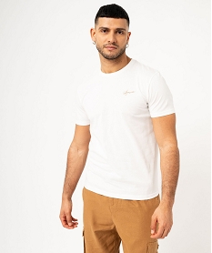 tee-shirt manches courtes coupe droite en coton homme blanc tee-shirtsF123901_1