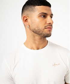 tee-shirt manches courtes coupe droite en coton homme blanc tee-shirtsF123901_2