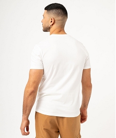 tee-shirt manches courtes coupe droite en coton homme blanc tee-shirtsF123901_3