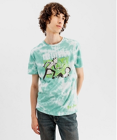 tee-shirt manches courtes tie-and-dye imprime homme - rick morty bleu tee-shirtsF124401_2