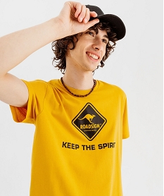 GEMO Tee-shirt manches courtes imprimé homme - Roadsign Jaune