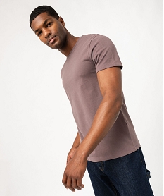 tee-shirt manches courtes en maille piquee homme violet tee-shirtsF125501_1