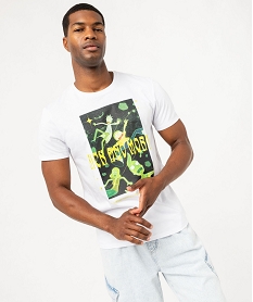 GEMO Tee-shirt manches courtes en coton imprimé homme - Rick & Morty Vert