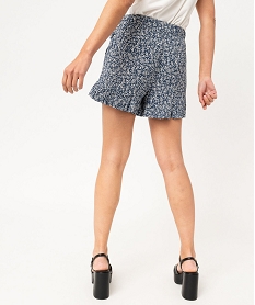 jupe short a motifs fleuris avec volants femme bleuF126301_3