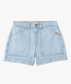 short en jean ample a taille haute femme - lulucastagnette gris shortsF126401_4