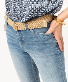 jean 78eme coupe slim avec ceinture tressee femme grisF129101_2