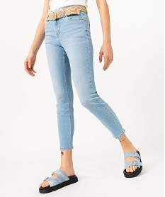 jean 78eme coupe slim avec ceinture tressee femme grisF129201_2