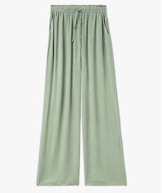 pantalon fluide en viscose coupe large femme vert pantalonsF130101_4