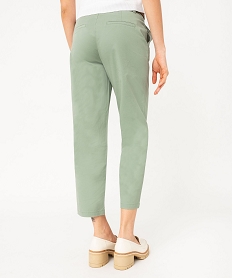 pantalon en twill de coton avec ceinture tressee femme vert pantalonsF130801_3