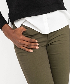 pantalon coupe slim taille normale femme vert pantalonsF131101_2