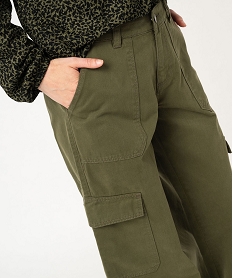 pantalon large coupe cargo femme vert pantalonsF132001_2