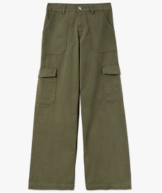 pantalon large coupe cargo femme vert pantalonsF132001_4