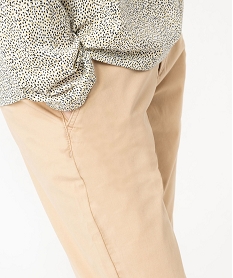 pantalon chino coupe regular femme beige pantalonsF132201_2