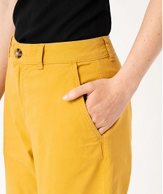 pantalon chino coupe regular femme jaune pantalonsF132301_2