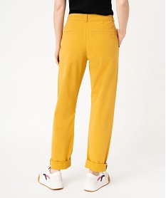 pantalon chino coupe regular femme jaune pantalonsF132301_3