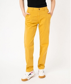 pantalon chino coupe regular femme jaune pantalonsF132301_4