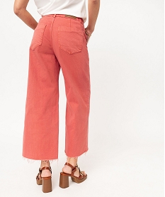 pantacourt en jean cropped wide leg colore femme rose pantacourtsF132501_3