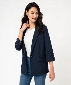 veste de tailleur a manches 34 femme bleu vestesF133201_1