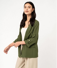 veste de tailleur a manches 34 femme vert vestesF133301_1