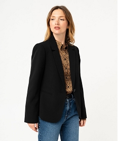 GEMO Veste de tailleur unie fermeture un bouton femme Noir